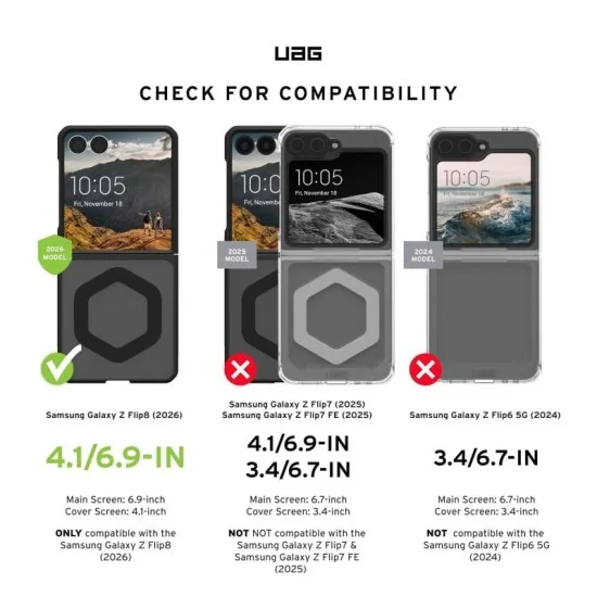 UAG Mouve w/Magnet Case for Galaxy Z Flip 8 - Ash